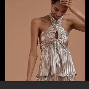 Anthropologie MONTE Shimmer V-Neck Tank top